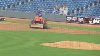 Field Crew gets the field ready before the Akron Rubber Ducks Game (video of 1 of 29 July 23, 2022)