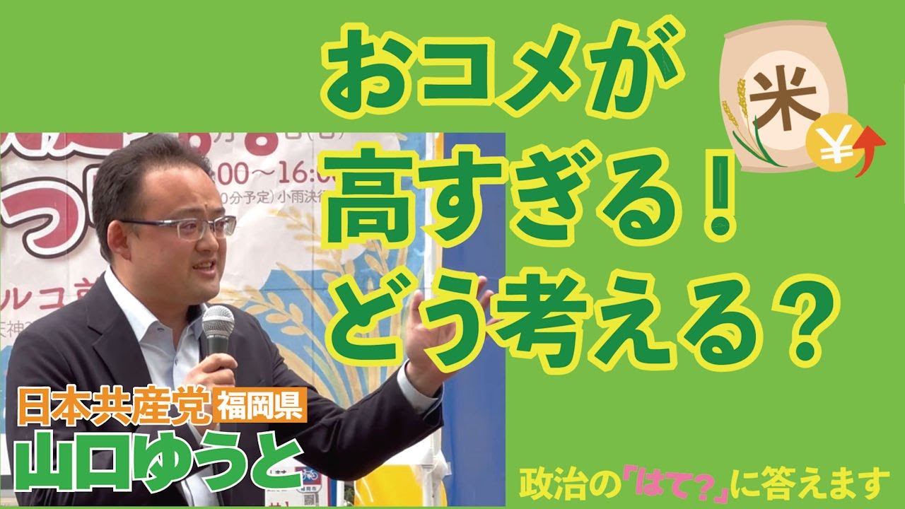 おコメが高すぎる！どう考える？【 #山口ゆうと が政治の「はて？」に答えます】