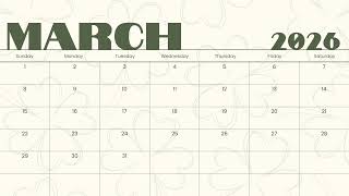 March 2026 Calendar | Celtic Tavern Ambience | Cozy Planning Background