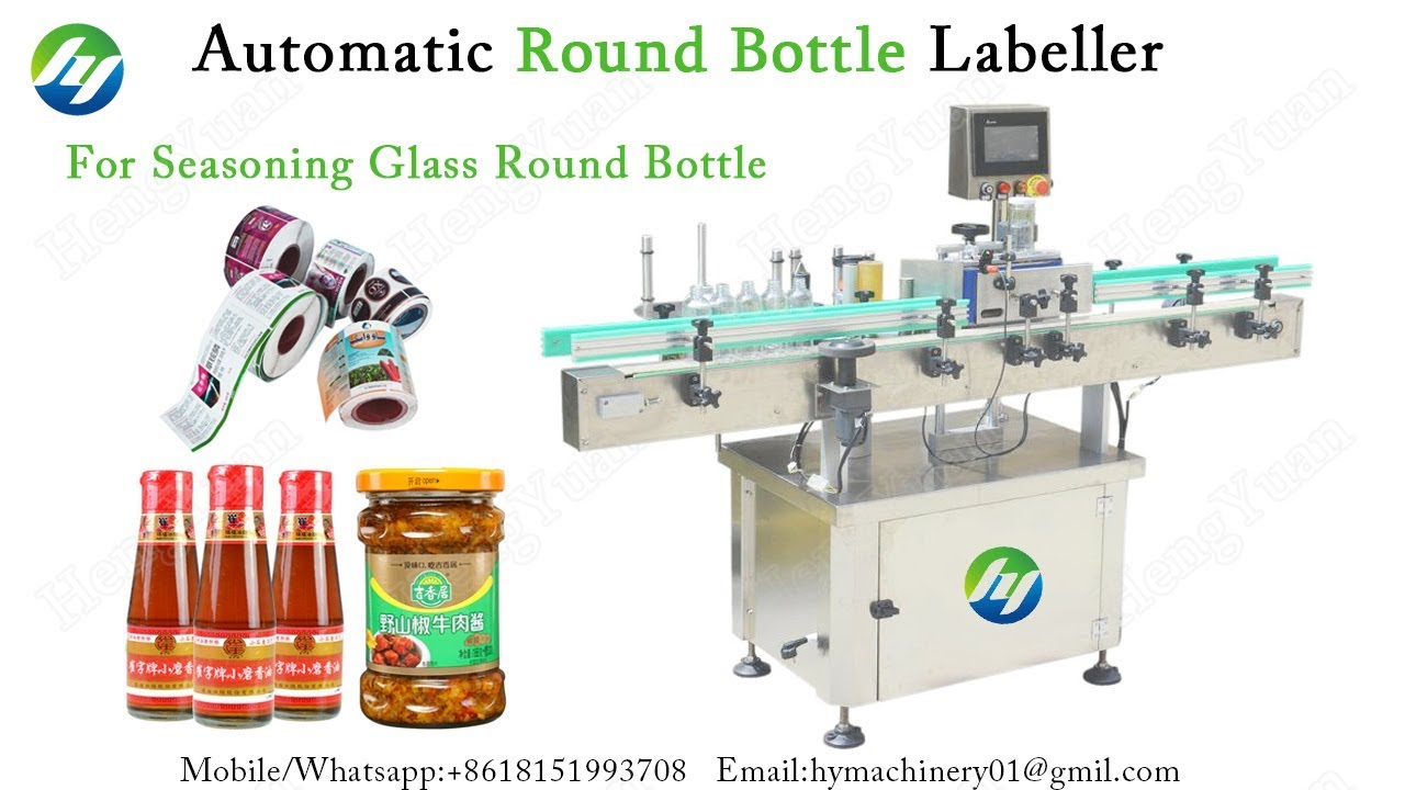 Automatic Seasoning Glass Bottle Label Applicator Round Container