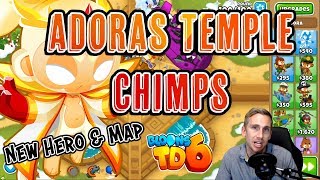 Adoras Temple CHIMPS Walkthrough  - New BTD6 Hero and Map!!