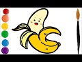 How to draw a banana for children Step by step