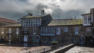 Galicia. Celanova, Plaza Mayor y Monasterio de San Salvador.
