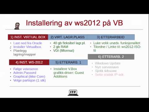 Oversikt: Installasjon av Windows Server 2012 R2 på VirtualBox