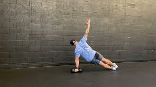 Dumbbell Offset Knee Push Up to Side Plank