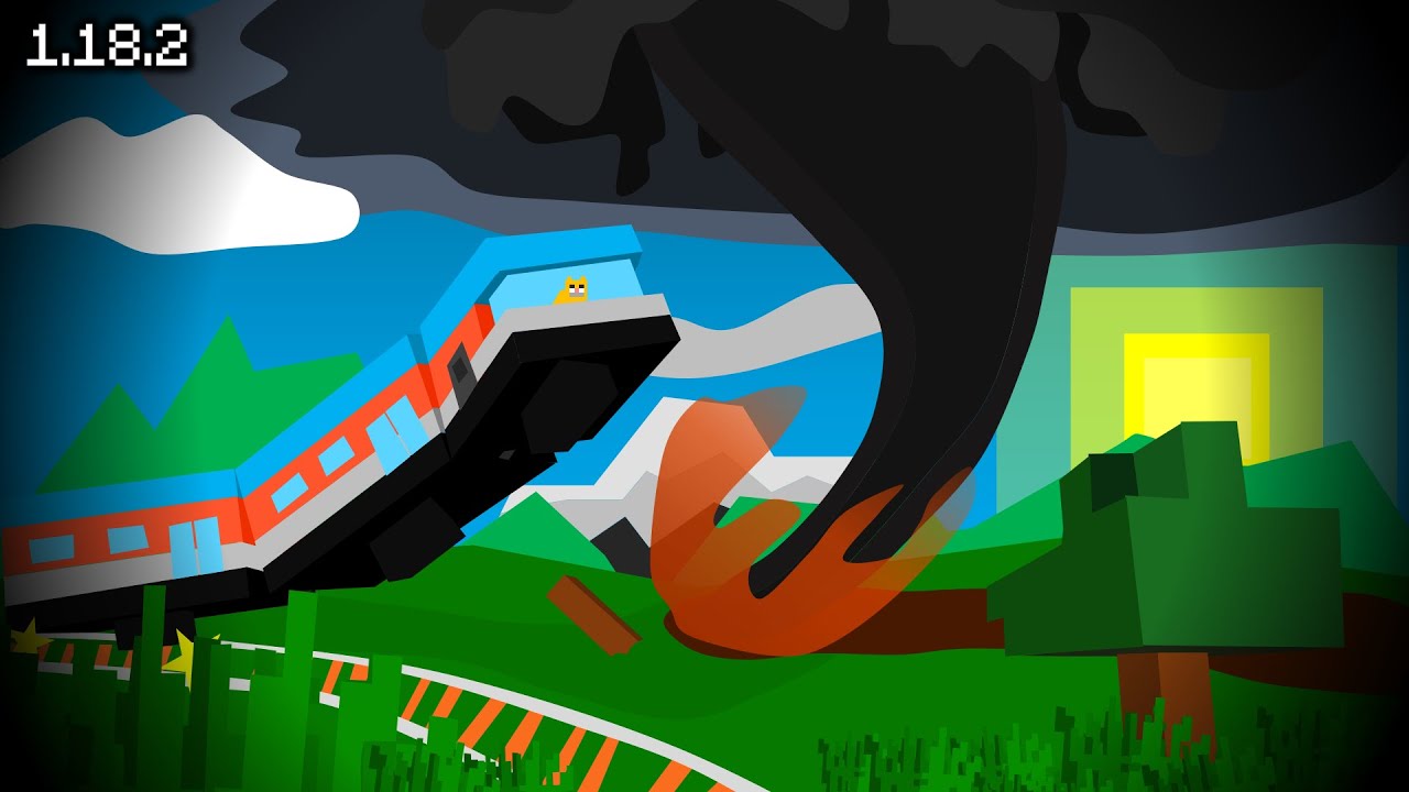 Minecraft Create Mod Train with Tornado Mod - YouTube