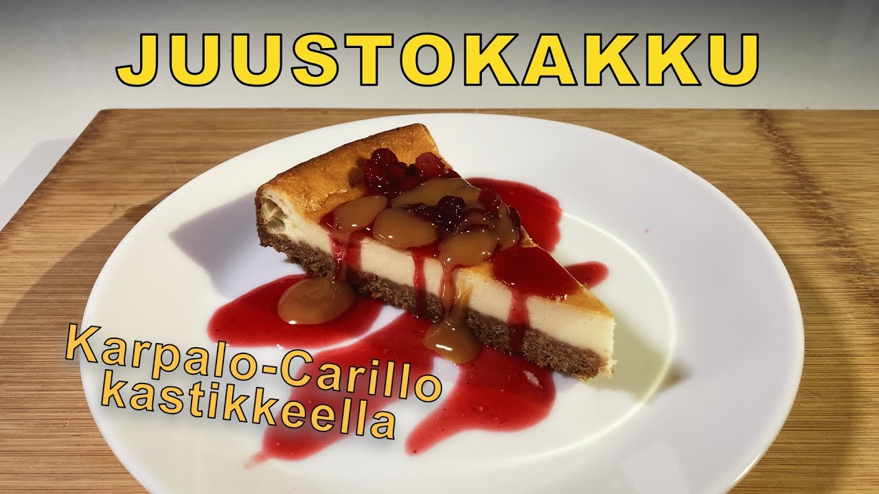Juustokakku Karpalo-Carillo kastikkeella