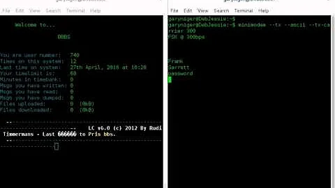300 Baud Acoustic Modem Emulation & calling a BBS