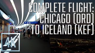 LENGKAP Bandara Malam & Suasana Penerbangan | Chicago O'Hare ke Reykjavik, Islandia | Lepas Landas & Mendarat