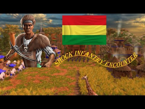 shotel vs shock infantry same pop and full upgrade encounter aoe3 definitive edition