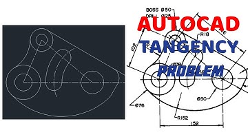 Autocad - Tangency Problems in | Technical Drawing | Engineering Drawing