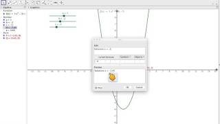 The graphical solution of a quadratic equation using GeoGebra screenshot 2