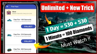 Get 100 Diamonds In Freefire Just 5 Minutes Instant Trick | Fire Pass App : Best Diamonds App 2022 screenshot 1