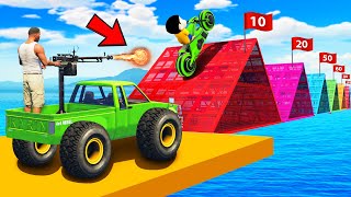 SHINCHAN AND FRANKLIN TRIED THE IMPOSSIBLE MINI HILL PARKOUR CHALLENGE WITH FIGHTER CARS IN GTA 5