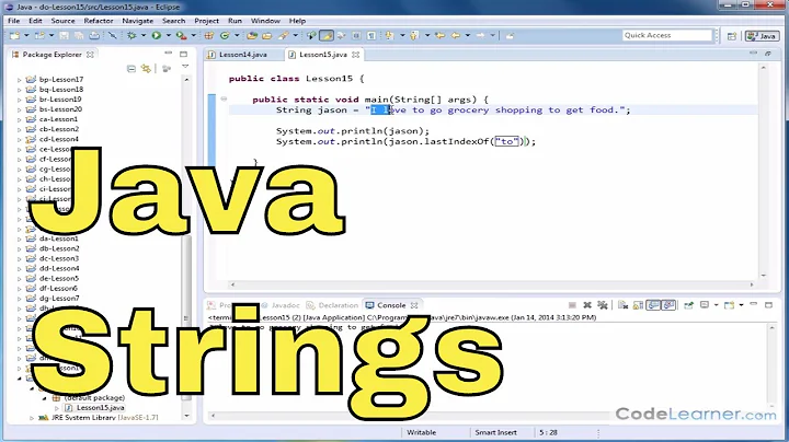 Java Tutorial - 15 - Searching a String from the End for a Substring