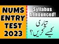 Introduction to nums 2023 syllabus how to prepare for nums entry test