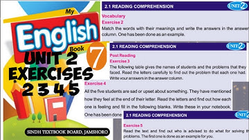 English 7th - Unit 2 - Exercises 2 3 4 5