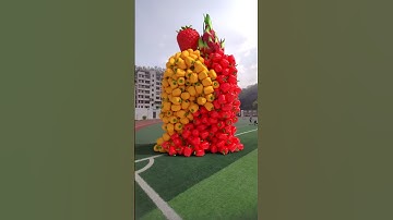 Fruit pair collision c4d animation special effects decompression#UnzipAnimation#c4danimation