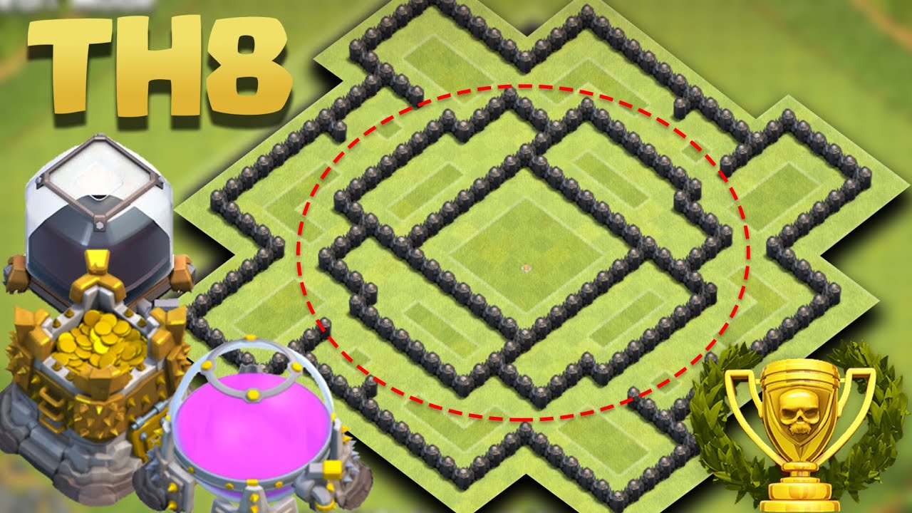 Town Hall 8 Best Hybrid Base Ever 2016 (TH8 Hybrid/Farming) | Dead