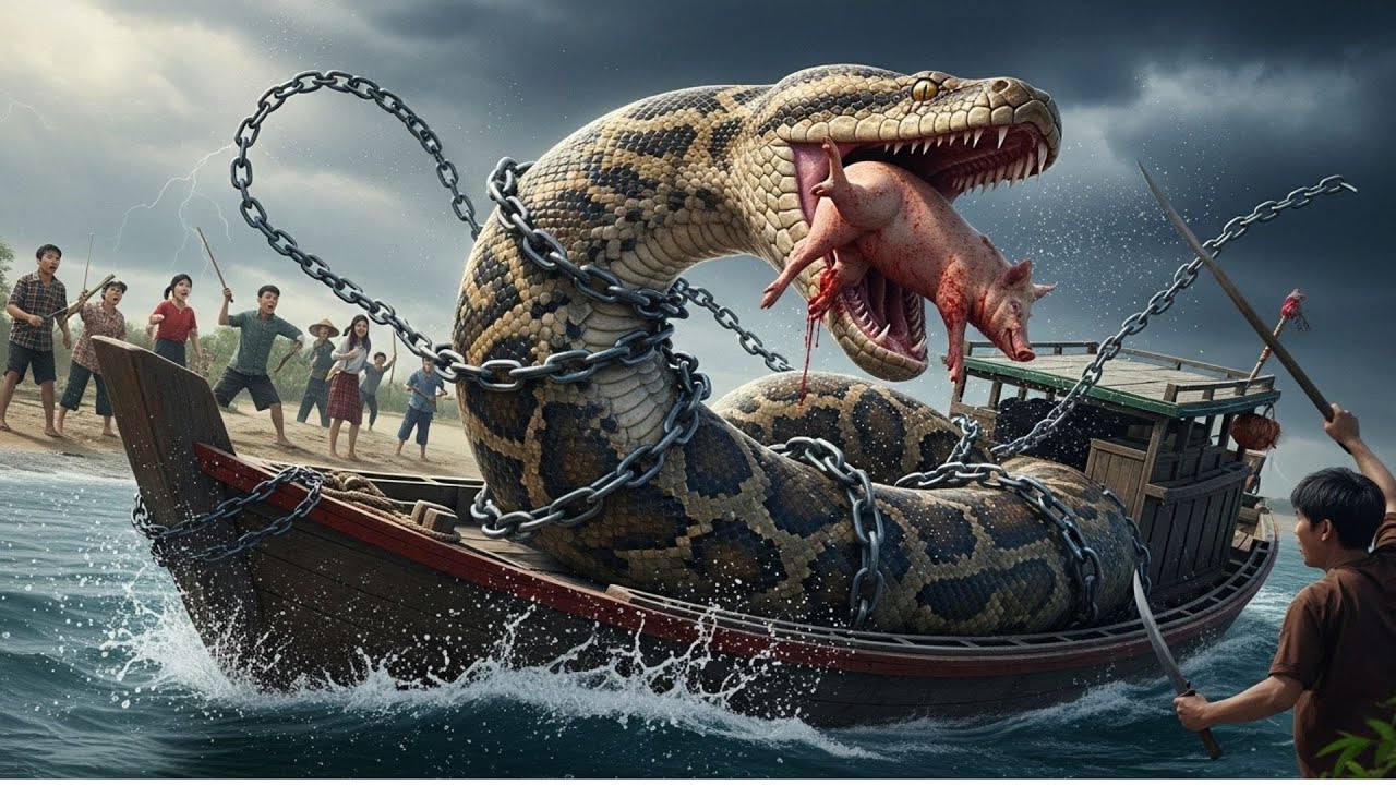 🐷⚡ Heroic Police Rescue: Pig Saved From Deadly Giant Python Just in Time!