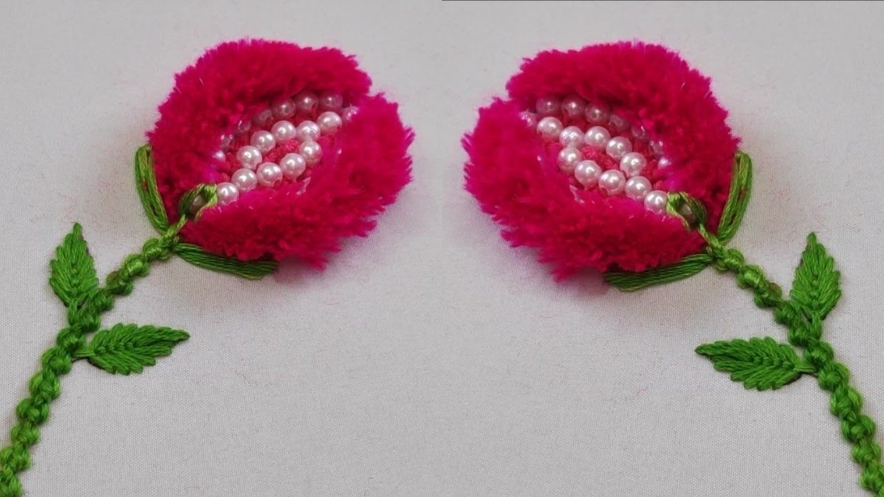 Amazing Hand Embroidery Flower design idea. Very Easy Hand Embroidery ...