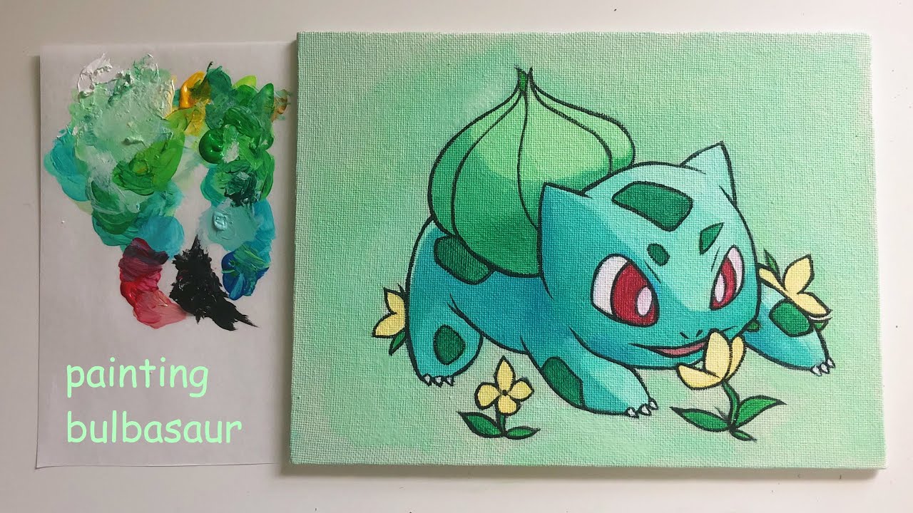 bulbasaur painting!! first gouache painting in over a year lol - #arti