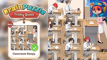 Brain Puzzle Tricky Quest Level 145 classroom sleepy keep the protagonist awake during this class