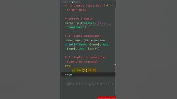 3 Useful Tuple Features in One Code in Python #coding #code #programming