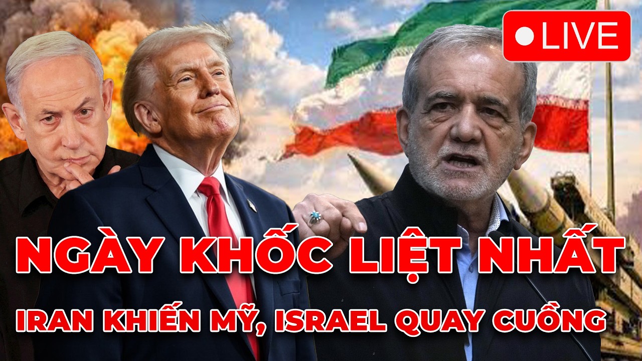 🔴 TRỰC TIẾP: Iran không tiếc tên lửa trút xuống Mỹ, Israel