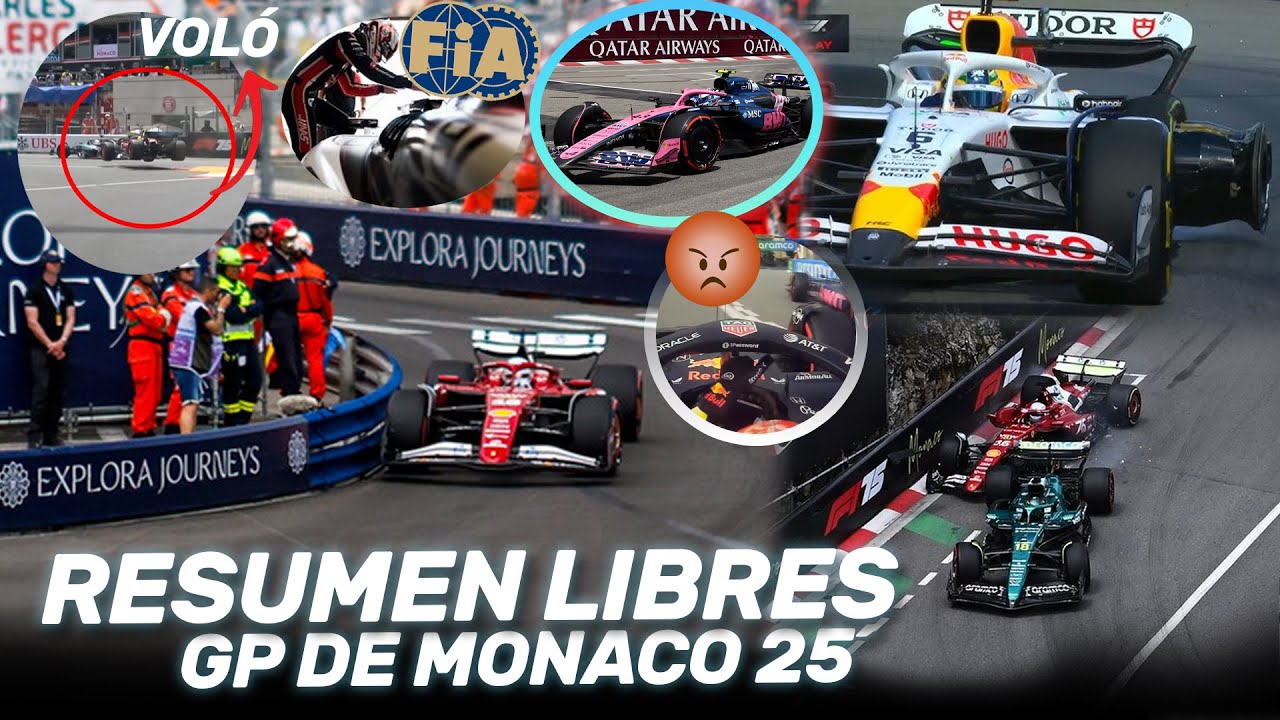 ¡SANCIONADOS! FERRARI ROMPE el CRONO, COLAPINTO SUFRE,STROLL laLIA- RESUMEN LIBRES GP MONACO F1 2025