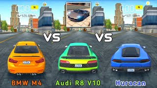 Extreme Car Driving Simulator 2021 - BMW M4 vs Audi R8 V10 Plus vs Lamborghini Huracan - Drag Race screenshot 3