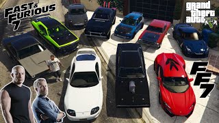 GTA 5 - Stealing Fast And Furious 7 Movie Cars with Franklin | (GTA V Real Life Cars #66) screenshot 5