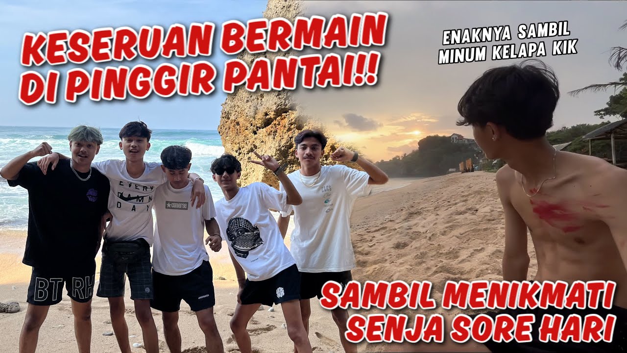 KESERUAN BERMAIN DIPANTAI BERSAMA ANAK-ANAK GSKY !! Sambil Melihat Sunset.