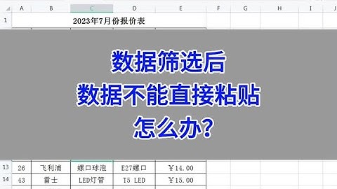 WPS Excel：表格数据筛选后，数据不能直接粘贴，怎么办？#wps