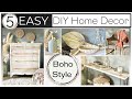 5 Home Decor DIY: Super Chunky Knit Blanket, Chalk painted dresser & drawer pulls, paper clay bowl.