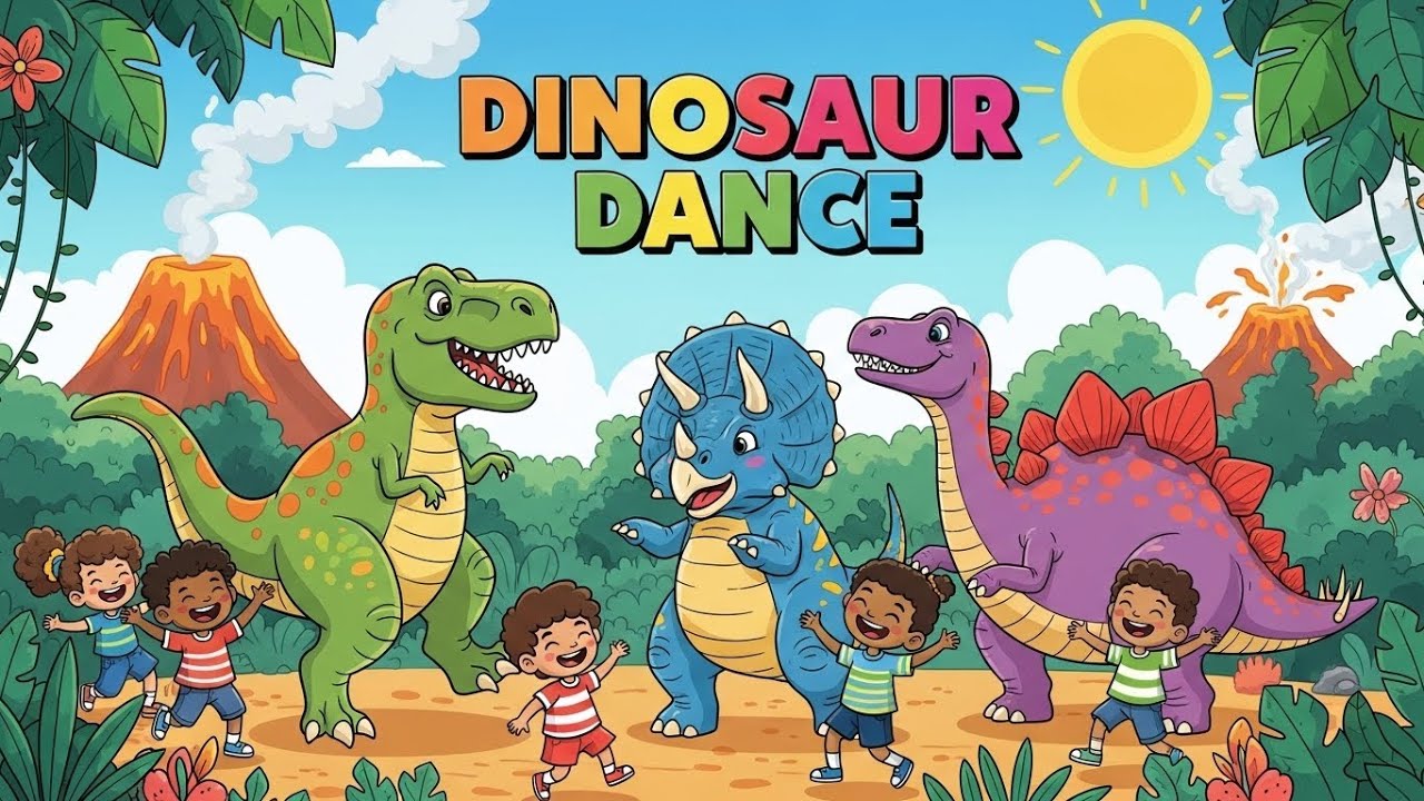 🦖 Dinosaur Dance 🎵 | Fun Dancing Song for Kids | Happy Tale & Tune