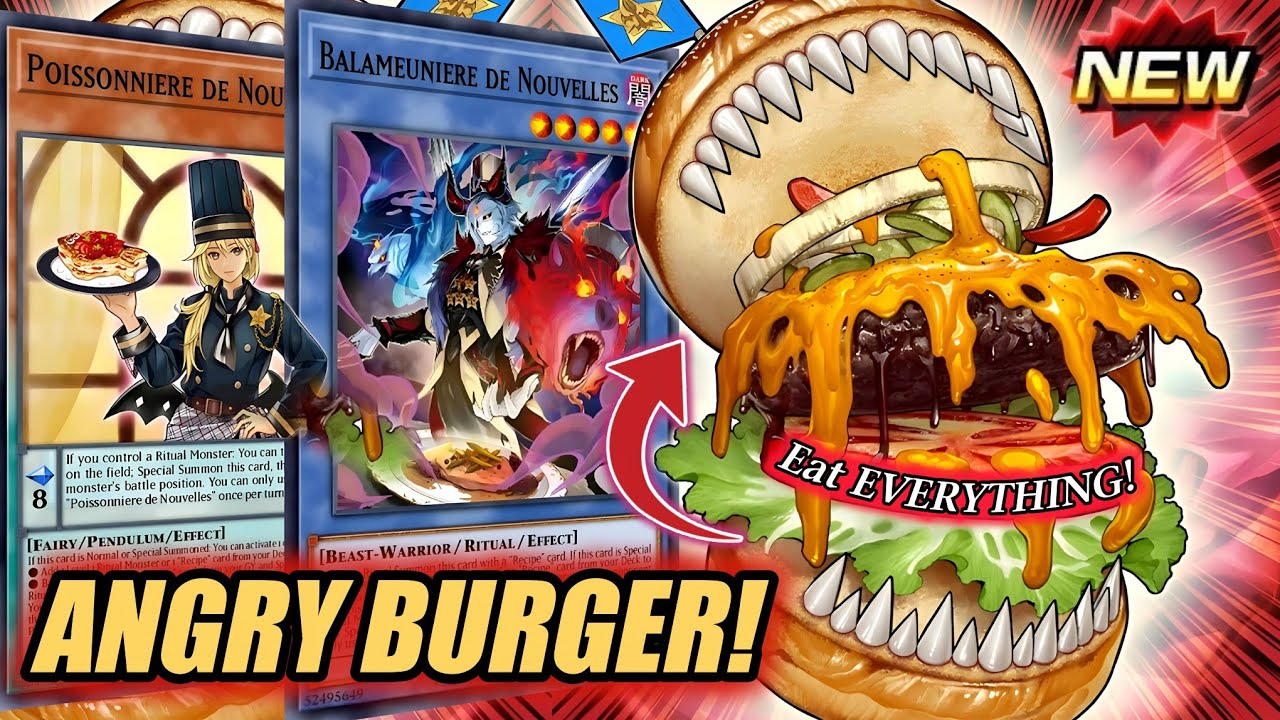 You DON'T EAT it... IT EATS YOU! NOUVELLES Deck ft. *NEW* Free ANGRY  BURGER! [Yu-Gi-Oh! Duel Links]