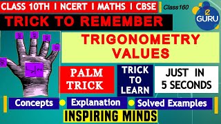 PALM TRICK । Exact Trigonometric Values using Hand Trick । Trick to remember । Class10 Trigonometry
