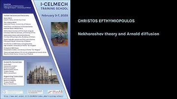 Christos Efthymiopoulos: "Nekhoroshev theory and Arnold diffusion"
