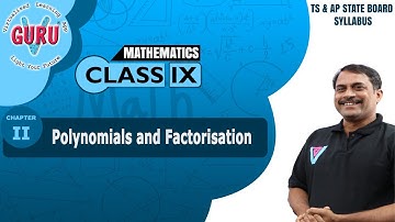 Polynomials and Factorisation | #9TH CLASS Maths | Telangana & AP State syllabus | #Vguruapp |