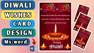 Diwali Wishes Design in Ms Word Tutorial || Ms Word Creative Design || Diwali Card Design||in hindi| screenshot 4