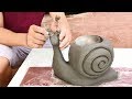 DIY - Creative hands - Design bonsai pots from snails - Beautiful cement craft ideas