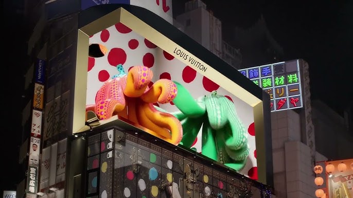 Louis Vuitton x Yayoi Kusama 3D anamorphic Billboard in Tokyo