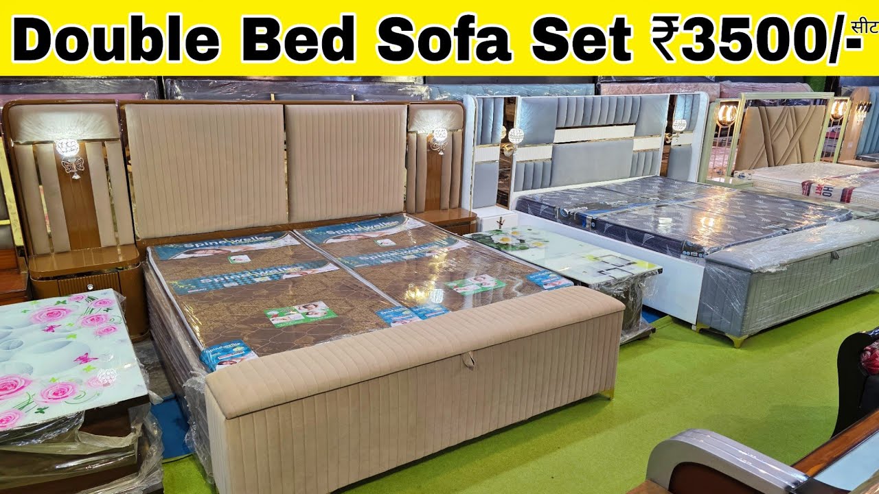 CHEAPEST FURNITURE MARKET DELHI🔥,Double Bed 6000, 5 seater sofa 6500, Almirah 2200, Furniture Market
