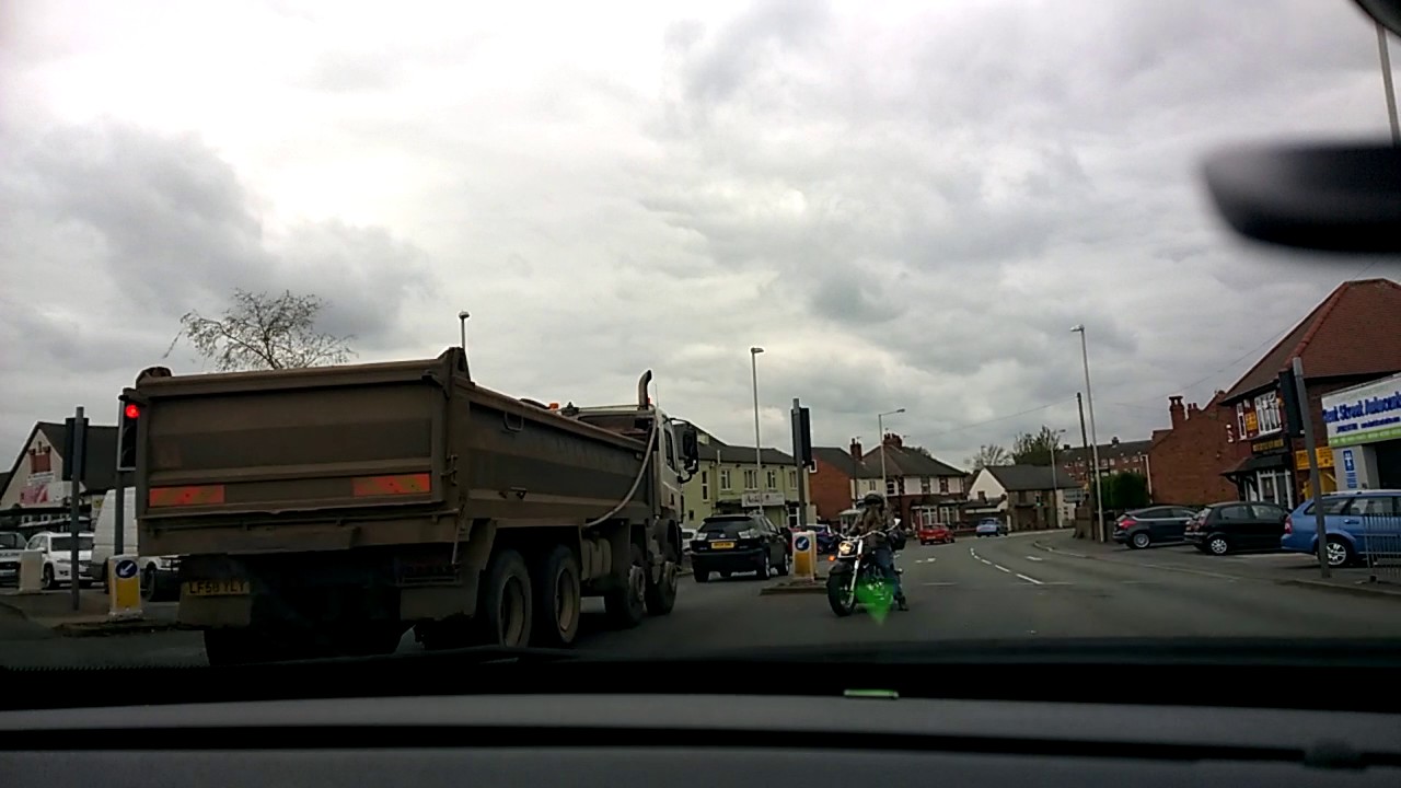 Complex markings by Dudley fire station (mini roundabout on dual carriageway)
