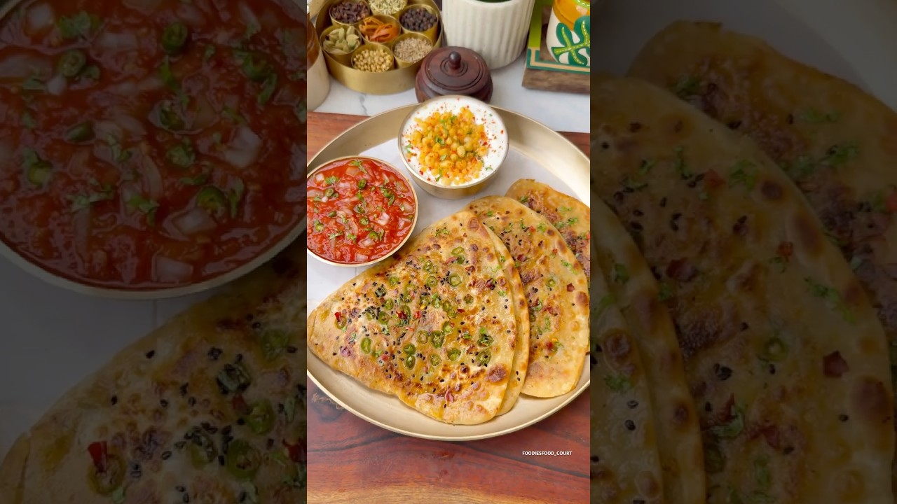 Lachha Aloo Pyaaz Ka Paratha😍 #shorts #trending #paratha