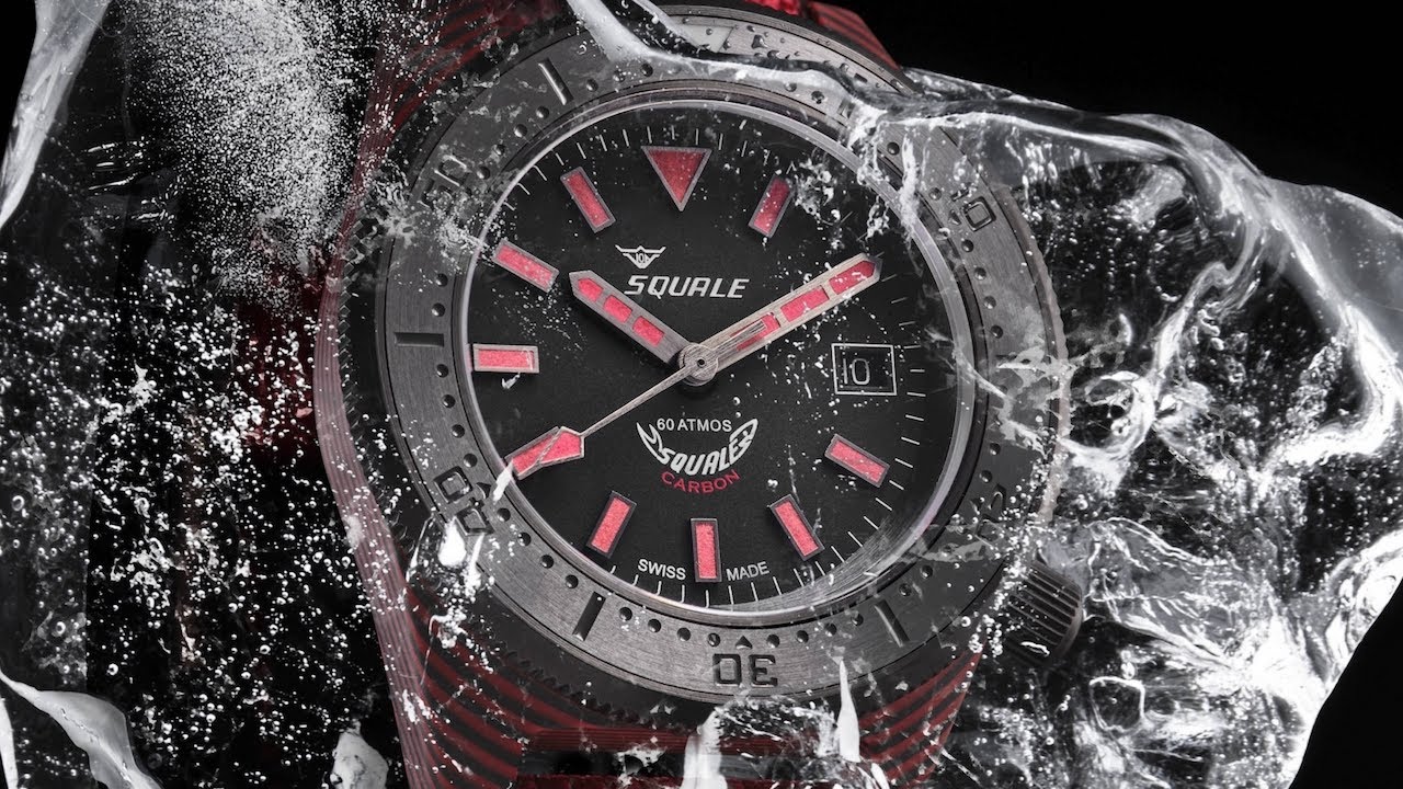 Squale T-183 Carbon Dive Watch - Red | Australia Authorized Dealer