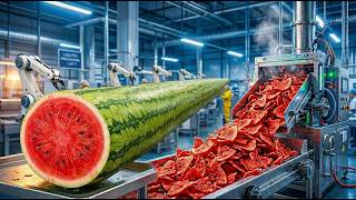 Inside a Modern Chips Processing Factory | How Red Chili Chips Are Made from Watermelon 🌶️🍉🏭