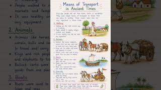 class 4th SST-means of transport in ancient times