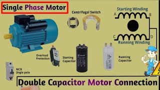 Double Capacitor Motor Connection | Capacitor Start Capacitor Running Motor | single phase motor